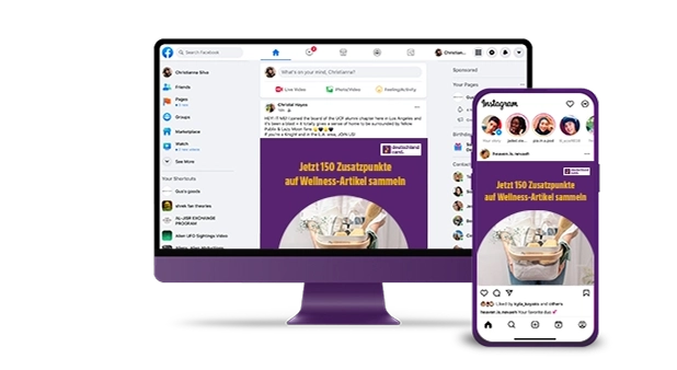 Wellness-Angebot: 150 Zusatzpunkte sammeln auf Facebook und Instagram.